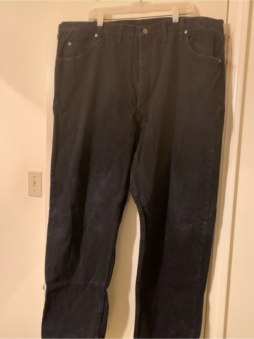 Wrangler Men's Big & Tall Jeans 46ร30 Black Denim Classic Regular Fit Preowned
